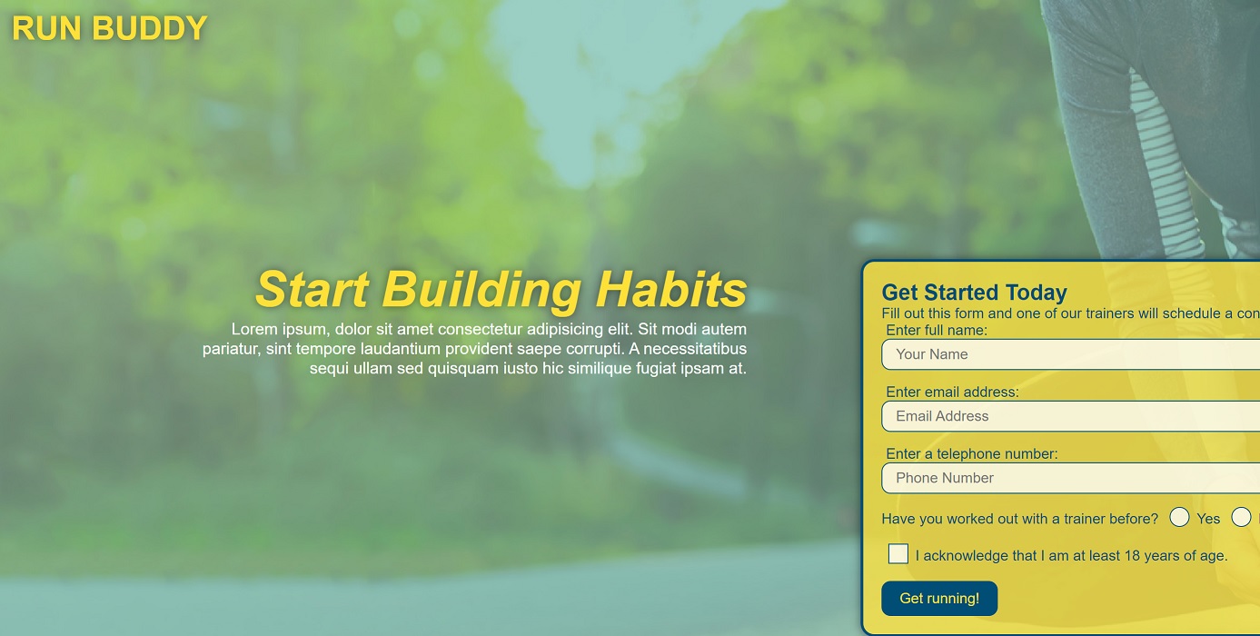 Run Buddy Landing Page